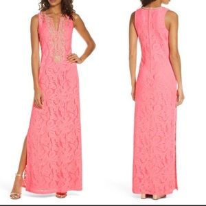 Pink Lilly Pulitzer maxi dress. Carlotta